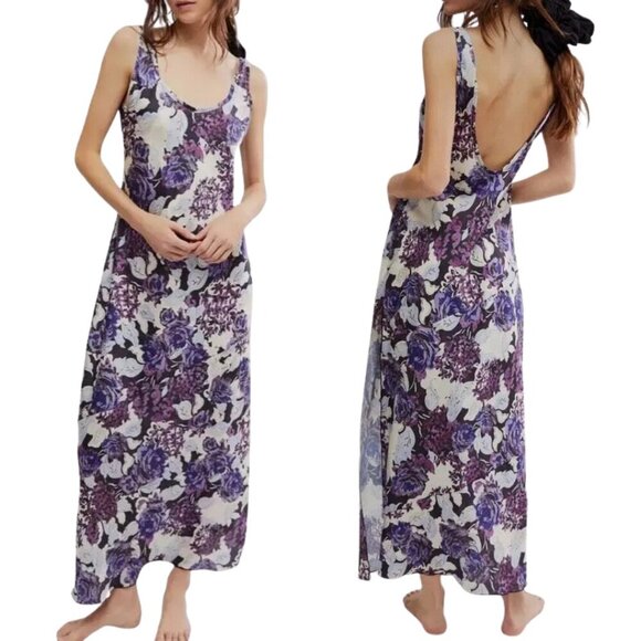 Free People Intimately FP Worth The Wait Floral Maxi Slip Dress Women Small NWOT - Picture 1 of 15